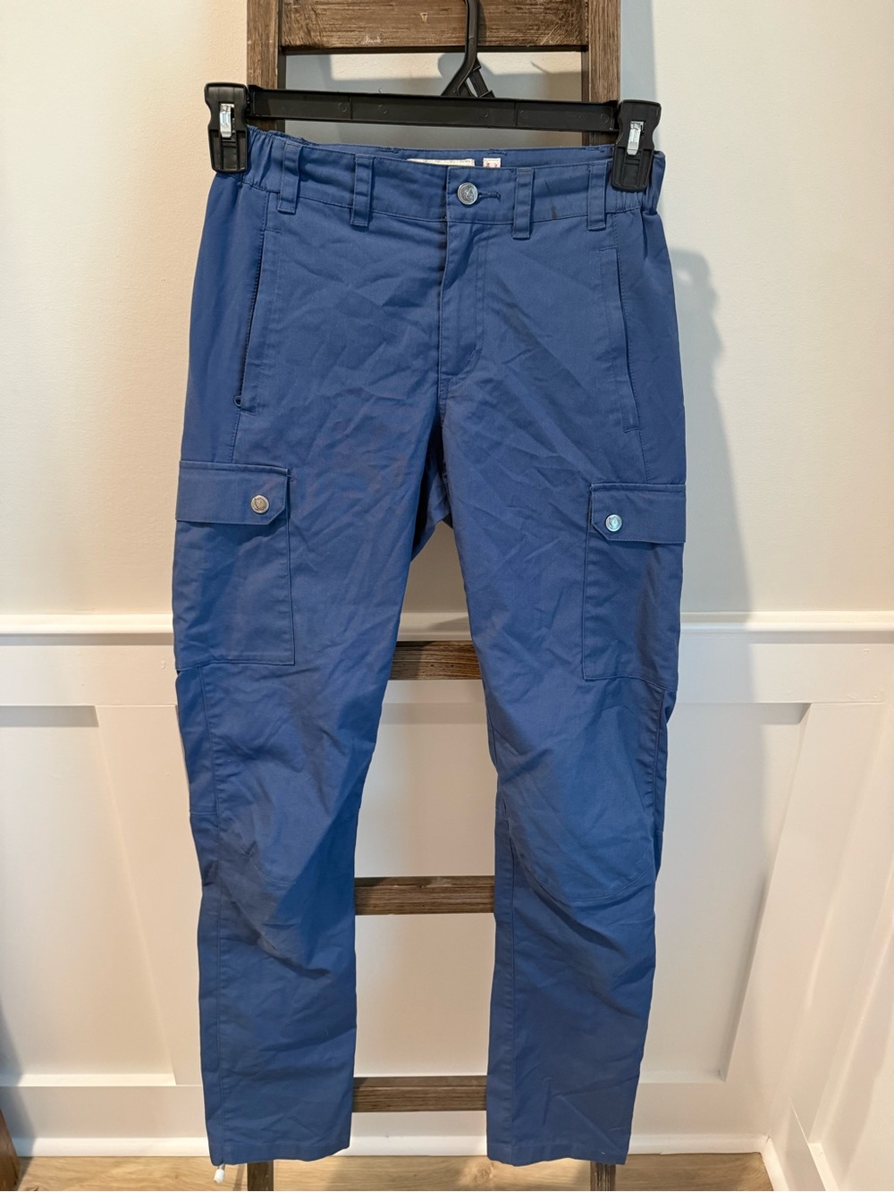 Fjallraven Stina Trousers Womens Blue G-1000 Cargo Hiking Trekking Pants Size 26